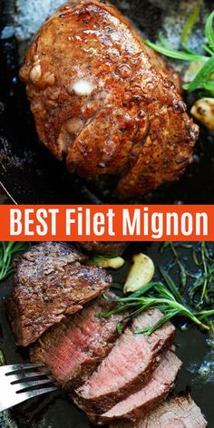 the best filet migon recipe is made with beef, potatoes and green beans