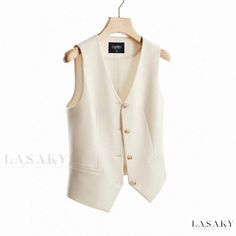 Lasaky - Modern Marvelous Coat Elegant White Vest For Fall, Formal White Vest For Fall, White Formal Vest For Fall, Types Of Collars, Fashion Boutique, Dye, Slim Fit, Collar, How To Wear