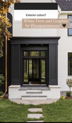 an exterior color scheme with black and white