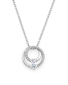 Bloomingdale's Diamond Circle Pendant Necklace in 14K White Gold, .30 ct. t.w. - 100% Exclusive Jewelry & Accessories - Bloomingdale's Silver Solitaire Necklace With Pave Setting, Anniversary Silver Solitaire Necklace With Pave Setting, Fine Jewelry Solitaire Necklace With Pave Setting For Anniversary, White Gold Solitaire Necklace With Pave Setting, Diamond Necklace Pendant, Diamond Circle Necklace, Necklaces White, White Diamond Necklace, Diamond Circle Pendant