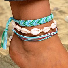 Blue Beach Anklets, Blue Anklets For Beach Season, Multicolor Beach Anklets, Blue Beaded Bracelets For Summer Festival, Blue Anklets For Beach Festival, Traditional Beaded Bracelets For Summer Beach, Turquoise Friendship Bracelets For Summer Festival, Bohemian Friendship Bracelets For Summer Vacation, Bohemian Beaded Anklet Bracelet For Festivals