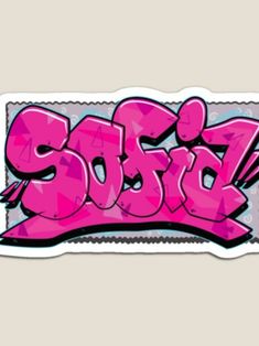 a sticker with the word blotz on it in pink and grey colors