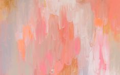 an abstract painting with pink, orange and yellow colors