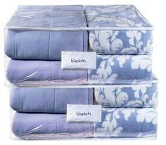 three blue and white sheets stacked on top of each other with labels reading bleacks