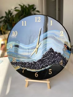 a clock that is sitting on a table