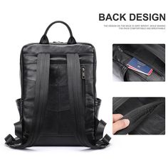 Genuine Leather Men Laptop Backpack Soft Cowhide 14 Inch Bagpack Travel Bag Women Leather Shoulder Bag School Bags Black SPECIFICATIONS Main Material: GENUINE LEATHER Genuine Leather Type: Cow Leather Lining Material: COTTON Gender: MEN Backpacks Type: Softback Interior: Interior Slot Pocket Interior: Cell Phone Pocket Interior: Interior Zipper Pocket Interior: Interior Compartment Interior: Computer Interlayer Handle/Strap Type: soft handle Item Type: Backpacks Closure Type: zipper Rain Cover: No Exterior: Flap Pocket Carrying System: Air Cushion Belt Luufan Lather Men Backpack Materail:Made of 100% genuine leatherWeight：1.15kgSize:38cm*28cm*13cmFit for 14 inch laptopGender：men,womenColor:Black [New In 20240731] Large Capacity Leather Business Backpack, Large Capacity Rectangular Business Backpack, Black Backpack With Anti-theft Pocket For Business Trips, Rectangular Leather Backpack With Anti-theft Pocket, Leather Anti-theft Backpack For Everyday, Black Anti-theft Backpack For Business Trips, Casual Leather Business Backpack Rectangular, Casual Black Leather Laptop Bag, Rectangular Leather Backpack For Business Trips