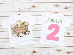 Welcome to JADEandPAIIGE! Below is a list of sizing and washing instructions for our products! PLEASE READ ALL SHOP ANNOUNCEMENTS PRIOR TO PLACING YOUR ORDER! WE CAN MATCH FAMILY SHIRTS TO ANY LISTING REACH OUT FOR LINKS! WE RESPOND ALMOST IMMEDIATELY SO PLEASE MAKE SURE YOUR ETSY NOTIFACTIONS ARE TURNED ON SO YOU DON'T MISS US! DO NOT wash within 14 days of delivery as ink is fresh! We are open to custom orders and designs, so please send us a message! OUR CURRENT turn around time is 1-5 busine Two Wild Party, Wild One Shirt, Wild Party, 2nd Birthday Shirt, Two Wild, Wild Girl, Girl 2nd Birthday, Body Suit With Shorts, Zoo Animal