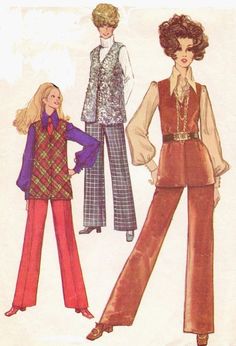 two women's pants and top sewing pattern