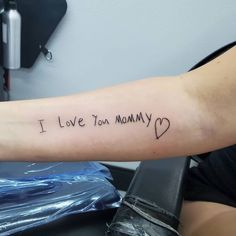 i love you mommy tattoo on the arm