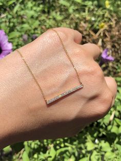 Diamond straight bar pendant — J. Sampieri Engagement Necklaces, Diamond Bar Necklace, Snowflake Pendant, Fancy Necklace, Fancy Rings, Gemstone Bangle, Pave Pendant, Gemstone Stud Earrings, Gemstone Engagement