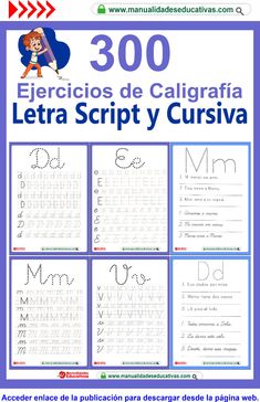 the spanish alphabet worksheet for children to learn how to write and draw letters