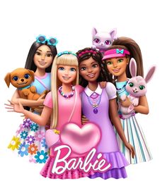 barbie and her friends are posing for the camera