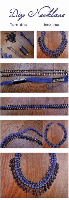 the instructions for how to make a beaded necklace with beads and leather threads