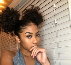 Buns With Edges, Edges Hair, Space Buns, Natural Hair Styles Easy, Follow Button