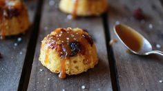 a close up of a pastry with syrup on it