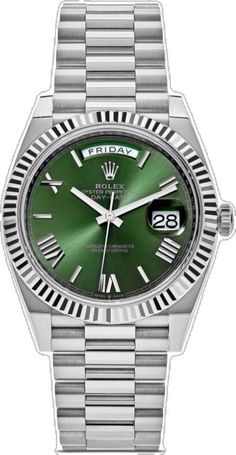 Green Rolex Women, Rolex Emerald Green, Rolex Watches Women Green, Rolex Watches For Men Green, Rolex Day Date Green Dial, Balenciaga Track, Aviator Watch, City Shorts, Office Bag