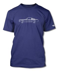 a blue t - shirt with an image of a car on it