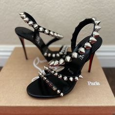 Brand New Pair Of Loubouin Spikita Strap 100 Size 37 (6.5 Us) 100% Authentic Purchased From Ceasar’s Forum Cl Boutique Store In Las Vegas Louboutin Strappy Heels, Christian Louboutin Boots Leather With Laces, Louboutin Heels Black, Louboutin Flats, Christian Louboutin Flats, Black Christian Louboutin Heels, Louboutin Spiked Heels, Red Bottom Heels, Christian Louboutin Pigalle Follies