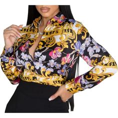 You Will Love These Stylish And Modern Blouses For Women That Have Beautiful, Vibrant Colors. They Have A Pretty Design And Fit Very Well Casual Long Sleeve Shirts Can Be Tie Front As A Dress Which Would Be Welcomed In Party Club Night,Help You Get Many Compliments. Classic Lapel Shirts With Vibrant Color Perfect Casual,Daily Wear,Travelling,Beach Cover Ups,Camping,Formal,Homecoming,Wedding,Birthday Gift,Dinner And So On. Trendy Printed Yellow Blouse, Trendy Yellow Printed Blouse, Yellow Casual Party Blouse, Casual Yellow Party Blouse, Yellow Floral Print Party Blouse, Party Yellow Blouse With Floral Print, Yellow Long Sleeve Party Tops, Yellow Fitted Shirt For Fall, Fitted Yellow Shirt For Fall