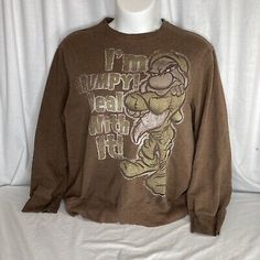 Find many great new & used options and get the best deals for Vintage Disney Long Sleeve Sweatshirt XL I’m Grumpy Deal With It Brown Unisex at the best online prices at eBay! Free shipping for many products! Disney Sweatshirt, Disney Sweatshirts, Deal With It, Long Sleeve Sweatshirt, Vintage Disney, Disney Store, Long Sleeve Sweatshirts, Graphic Sweatshirt, Disney