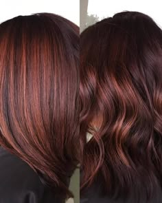 Cinnamon Hair Color Formula, Deep Copper Hair Color Dark Auburn, Dark Red Hair Color With Highlights, Auburn Brunette Hair Reddish Brown, Dark Brown Hair Red Highlights, Chocolate Brown Hair Color Formula, Light Brown Hair With Red Lowlights, Red Tone Hair, Red Toned Brown Hair