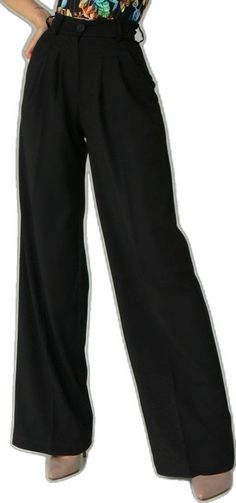 Black Full Length Wide Leg Pants For Office, Black Wide Leg Full Length Pants For Office, High Waist Black Wide Leg Pants For Office, Wide-leg Black Dress Pants For Office, Black Wide-leg Office Dress Pants, Formal Black Wide-leg Dress Pants, Black Wide Leg Dress Pants For Formal Occasions, Office Wide Leg Black Pants, Elegant Black Full Length Wide Leg Pants