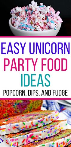 easy unicorn party food idea with sprinkles and fudge