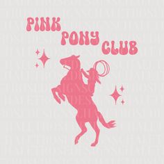 the pink pony club logo is shown