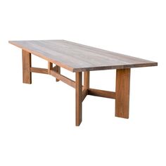 a wooden table sitting on top of a white background