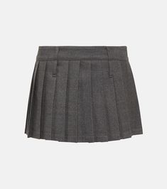 Blake pleated miniskirt in grey - The Frankie Shop | Mytheresa Pleated Miniskirt, Shop Skirt, Pleaded Skirt, Future Clothes, The Frankie Shop, Frankie Shop, Influencers Fashion, Wool Turtleneck, Skirts Online