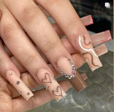 Pin by Thais Ribeiro on Nails | Brown acrylic nails, Long square acrylic nails, Glow nails Brown Acrylic Nails, Brown Acrylic, Long Acrylic Nail Designs, Glow Nails, Dope Nail Designs, Long Acrylic Nails Coffin, Acrylic Nails Coffin Pink, Long Square Acrylic Nails, Bling Acrylic Nails