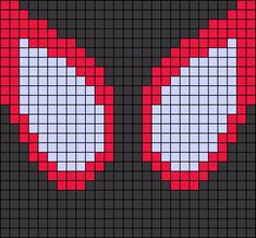 a cross stitch pattern with red and white hearts in the middle, on black background