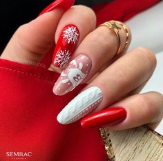 Bright Nail Art, Red Christmas Nails, Festive Nail Art, Christmas Nail Art Designs, Classic Nails, Christmas Nails Acrylic, Bright Nails, Winter Nail Art, Festival Nails