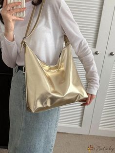 Silver Bag, Silver Bags, Shoulder Tote, Pu Leather, Cute Outfits, Silver, Pattern, Leather, Color