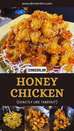 This authentic honey chicken recipe is a must-try! Crispy deep-fried chicken coated in a mouthwatering honey sauce, just like your favorite restaurant. Our 30-year-old recipe guarantees crispy chicken for hours. Enjoy this Asian classic for dinner! Easy To Make Asian Food, Honey Garlic Korean Fried Chicken, Asian Style Food, Chinese Honey Chicken Recipe, Honey Chicken Recipe Easy, Chinese Recipes Authentic, Honey Walnut Chicken, Asian Recipes Authentic, Asian Honey Chicken