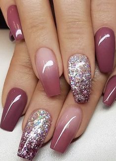 Ambre Nails, Stars Nails, Bridal Nail Art, Valentine Nails, Ombre Nail Designs, Nail Art Ombre, Nail Designs Glitter