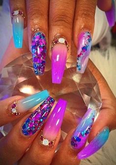 Caribbean Carnival Nails Designs, Spiritual Nails Designs, Spiritual Nail Art, Jimmy Law, Purple Acrylic Nails, Fall Gel Nails, Galaxy Nails, Colorful Nails, Coffin Nails Designs