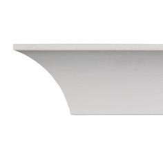 a white shelf that is on the side of a wall and has an open top