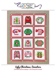 an image of a quilted christmas sweaters pattern