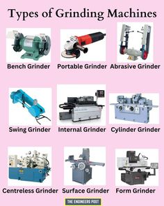 Grinder | Grinding Machine | Types of Grinding Machine | Different Types of Grinding Machines | Bench Grinder | Portable Grinder | Internal Grinder | Cylindrical Grinder | Form Grinder | Surface Grinder | Centreless Grinder Milling Machine Tools, Home Made Milling Machine, Tool Shop Organization, Metal Working Machines, Power Engineering, Mixer Grinder, Bench Grinder