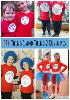 the thing 1 and thing 2 costumes are great for kids to wear in their own house