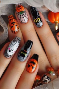 These Black Halloween Nails Are Blowing Up on Pinterest! Make your Holloween Nails unforgettable! Get ready to be inspired by these stunning Black Halloween Nails that are perfect for the spooky season! From Pink Halloween Nails and Purple Halloween Nails to fun Pumpkin Nails, these designs will elevate your nail game. Try out creative Halloween Press On Nails or go for intricate Nail Art Halloween featuring Bat Nails. Whether you’re looking for Cute Halloween Nails or bold Halloween Acrylic ... Cow Nail Art, Purple Halloween Nails, Pink Halloween Nails, Family Motivation, Halloween Nail Art Easy, Bat Nails, Black Halloween Nails, Nail Art Halloween, Holloween Nails