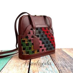 "Women's Casual Handmade Kilim Shoulder Bag, Vintage Bohemian Handbag, Hand-woven Kilim-Leather bag, Travel Bag, Turkish Kilim Bag, Boho Bag. This colorful and practical handmade kilim shoulder bag is one of our unique collection of top quality hand-woven vintage Kilim bags that combines Turkish rich culture and modern design. The Turkish Kilim wool rugs are sourced from various regions of Turkey. Each of our handwoven old rugs is different and you end up with a unique bag, that really stands out in the crowd. All our products are eco-friendly, no synthetic fibers and chemicals are used. We use best genuine leather, YKK zippers and brass hardware in the manufacturing of our Kilim products. If you want a piece of art that has a rich history of stories and emotions, our bohemian bags are the Multicolor Woven Leather Bags, Traditional Woven Leather Shoulder Bag For Daily Use, Woven Leather Satchel For Daily Use, Leather Woven Satchel For Daily Use, Handheld Woven Leather Travel Bag, Multicolor Woven Leather Rectangular Bag, Traditional Brown Bag With Woven Leather, Traditional Woven Leather Bags For Daily Use, Rectangular Woven Leather Travel Shoulder Bag