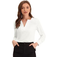 This v-neck blouse with a solid color and long-sleeve details shows off your elegance. Pair with jeans or skirts to complete the stylish look. This blouse top is a versatile product. You can effortlessly create a stunning and chic look, and it can be graceful and elegant at work. This blouse is suitable for many occasions, such as work, office, business, daily dresses, dating, or shopping. Headshot Posing, Headshot Wardrobe, Daily Dresses, Professional Headshots Women, Headshots Women, Office Blouse, Professional Headshots, Corporate Headshots, Portrait Ideas