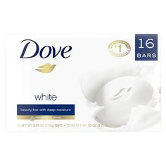 View More Dove Items   Dove Bar Soap Moisturizing 16 Bars, 4 Oz Contains sixteen 3.75 -ounces bars of Dove bar soap ¼ moisturizing cream Dermatologist recommended Gentle enough for everyday use With 1/4 moisturizing cream and mild cleansers, Dove helps your skin maintain its natural moisture. Since Dove White Beauty Bar is made with gentle cleansers, you can use it every day on both your body and face. Classic formula leaves skin soft and smooth Beauty Bar, with Deep Moisture, White 1/4 moisturizing cream. No. 1 dermatologist recommended. Dove is not a soap. It's a beauty bar. The secret to beautiful skin is everyday moisture and no other bar hydrates skin better than Dove. With 1/4 moisturizing cream, this beauty bar cares for your skin leaving it soft and smooth. It's a simple daily step Dove Bar Soap, Dove Bar, Dove Beauty Bar, Dove Soap, Dove Beauty, Dove Body Wash, Dove White, White Bar, Bath Soap