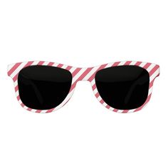 a pair of sunglasses with pink and white stripes