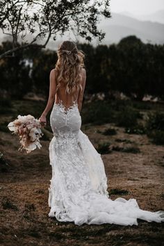 Bride Dress Backless, Wedding Gown Backless, Wedding Dress Fabrics, Princess Wedding Dresses, Lace Mermaid Wedding Dress, Best Wedding Dresses, Wedding Dreams