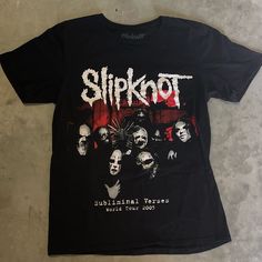 Slipknot Tshirt, Slipknot T Shirt, Slipknot Sweatshirt, Gigi Outfits, Slipknot Tank Top, Black Metal Band Shirts, Baggy Shirts