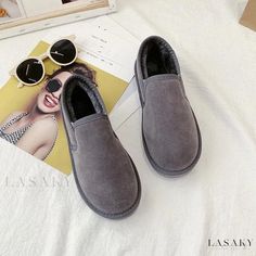 Lasaky - Couples Snow Boots - Short Height, Winter Warmth, Fur-lined, Easy Slip-on, Low-cut, & Stylish Design Mini Boots, Summer Is Coming, Japanese Outfits, Winter Snow Boots, Cozy Fits, Toe Designs, Suede Shoes, Cut Design, Winter Snow