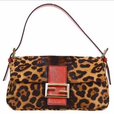 Fendi Vintage Bag, Leopard Bag, Fendi Vintage, Leopard Black, Vintage Purses